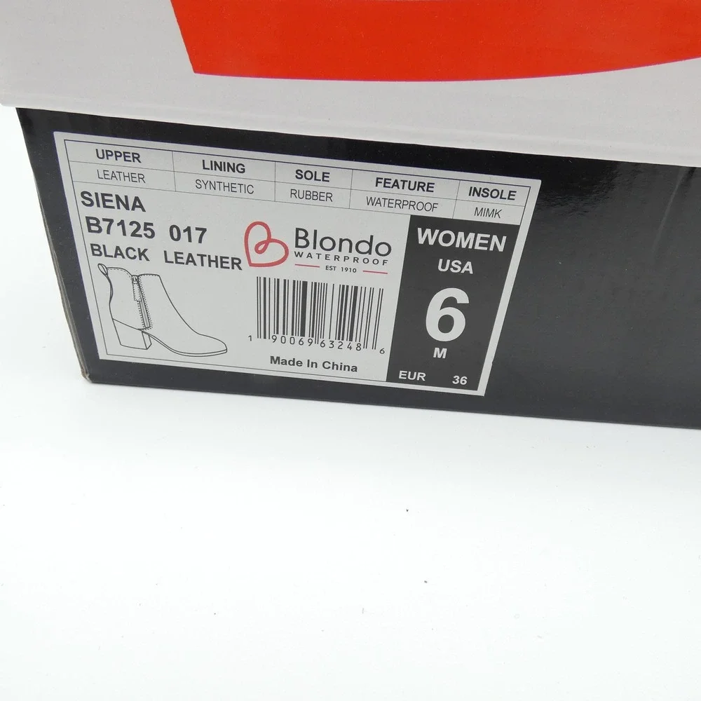 Blondo Siena Black Leather Waterproof Ankle Booties B7125 017 Womens 6 M
